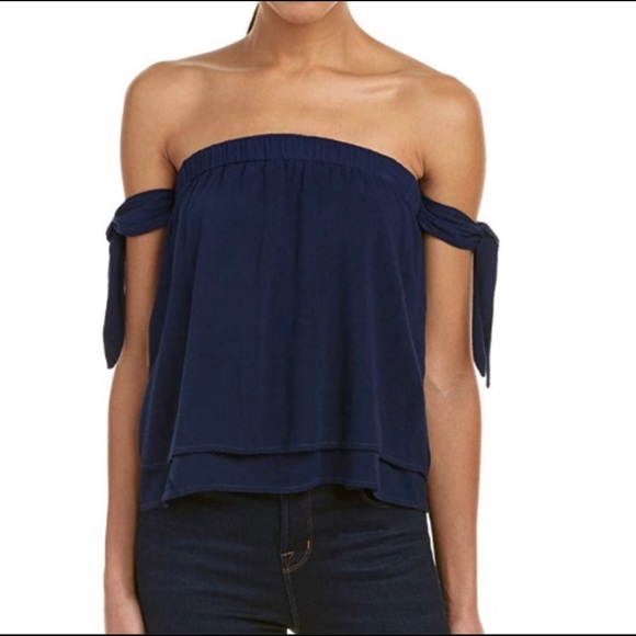 NWT SPLENDID Slub Crosshatch Off the Shoulder Top - Picture 7 of 8